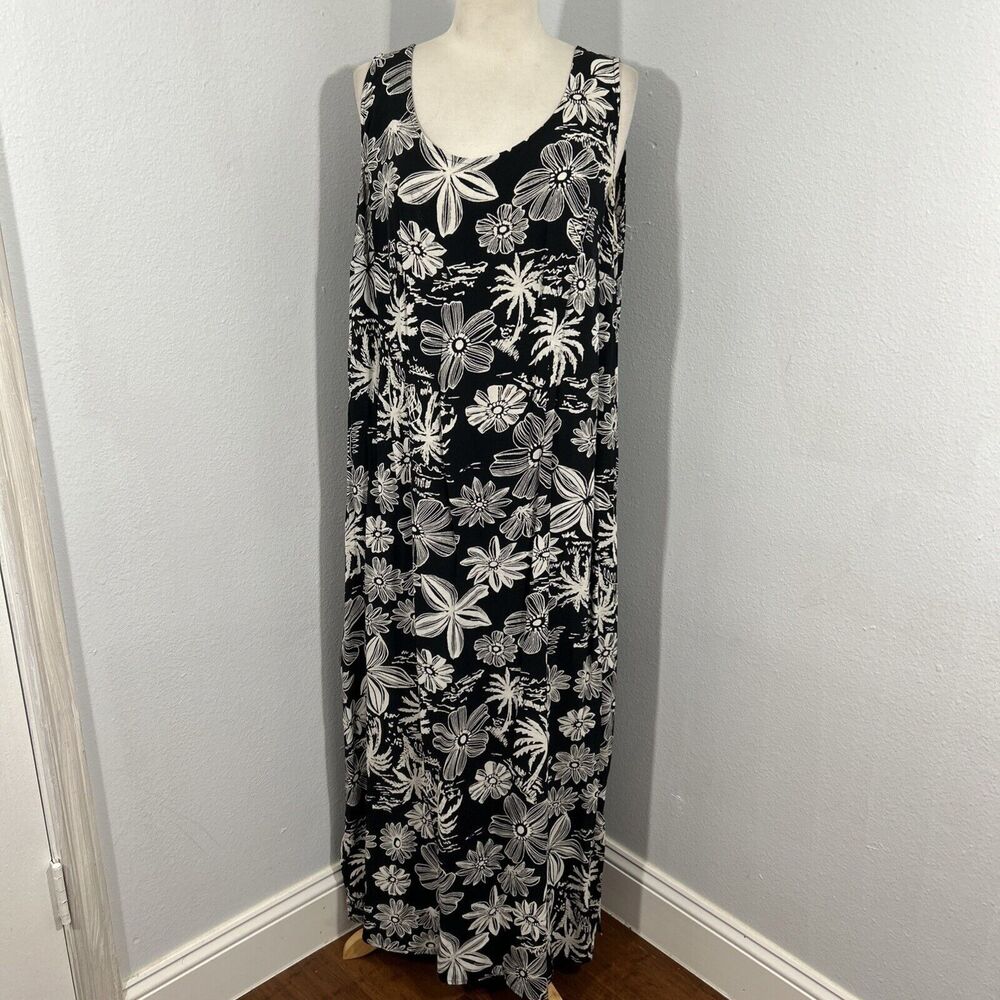Carol Andersson Dress Women 1X Plus Slit Side Tie Floral Cottagecore Fairy USA